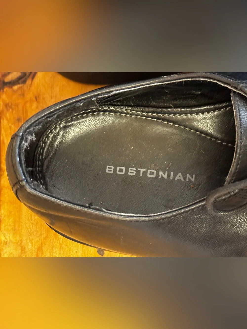 Bostonian Men’s Black Leather Square Toe Lace-Up Dress Shoes - Size 10